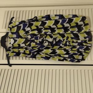 20W Chaus sleeveless green, black, blue and white top